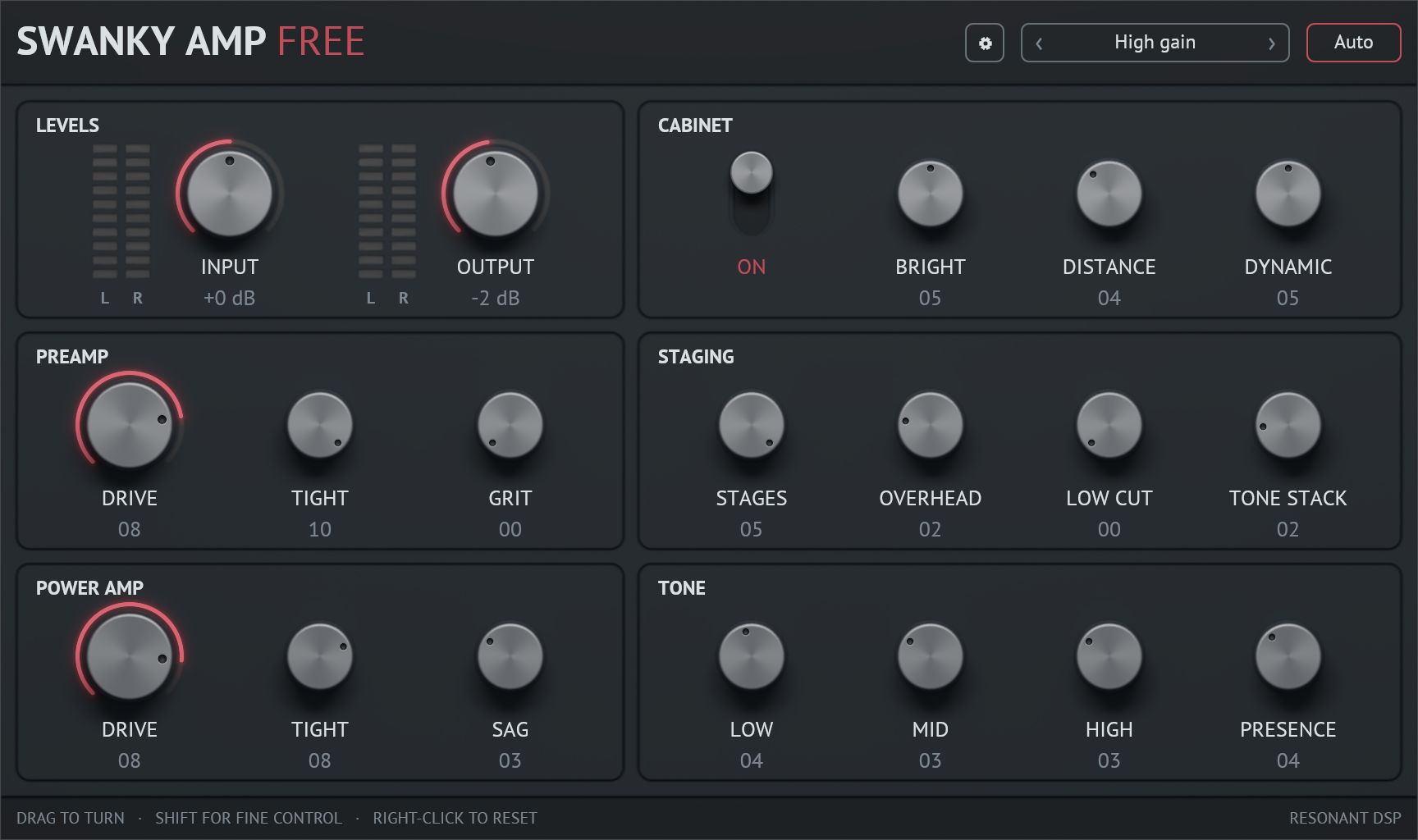 Swanky Amp Free amplifier interface